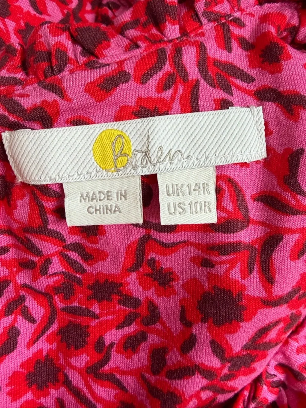 Boden pink floral ruched Yoke Detail Jersey Midi Dress Size 10R 36413 - Picture 10 of 14